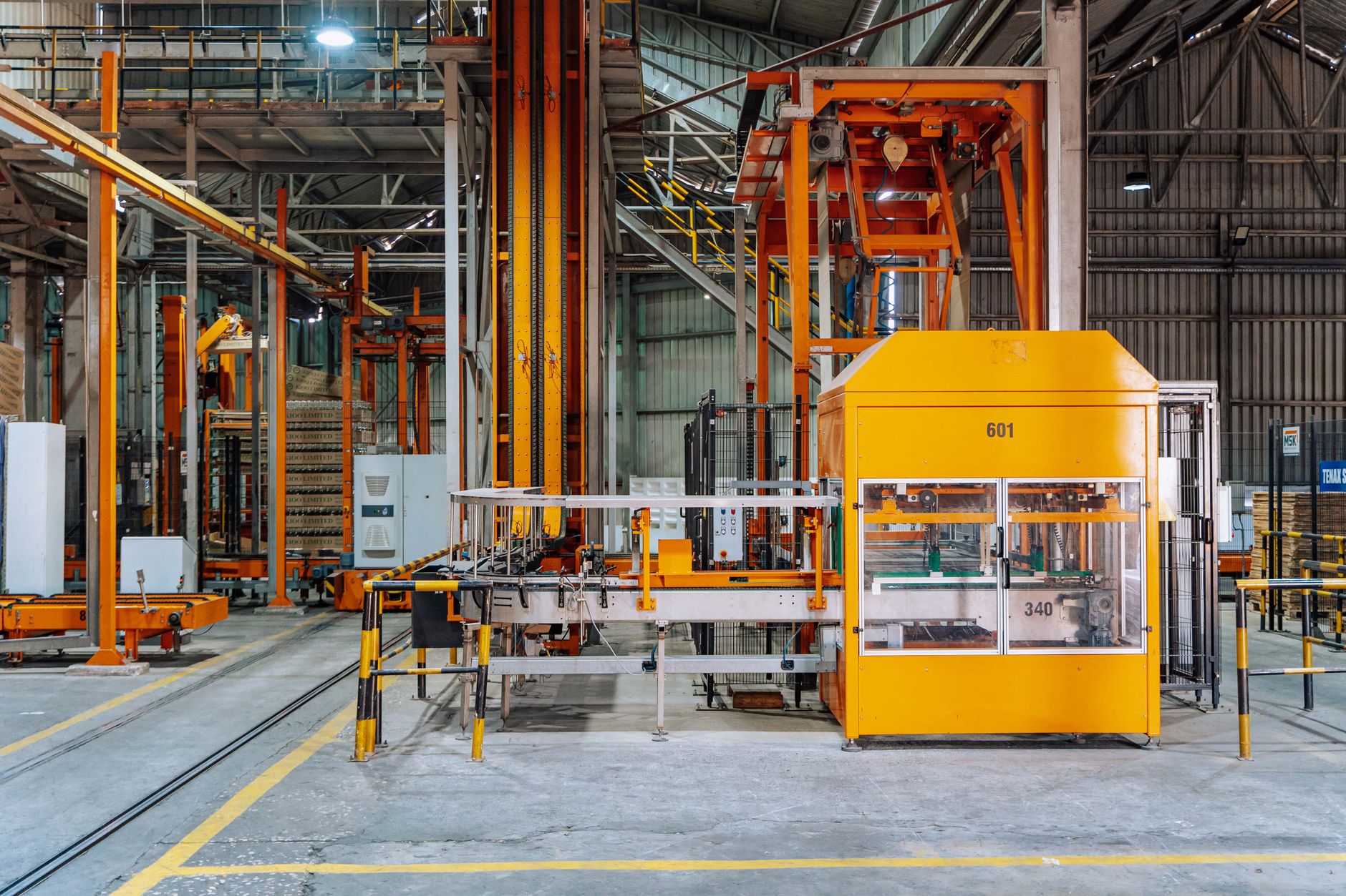 Industrial machinery inside an operating plant